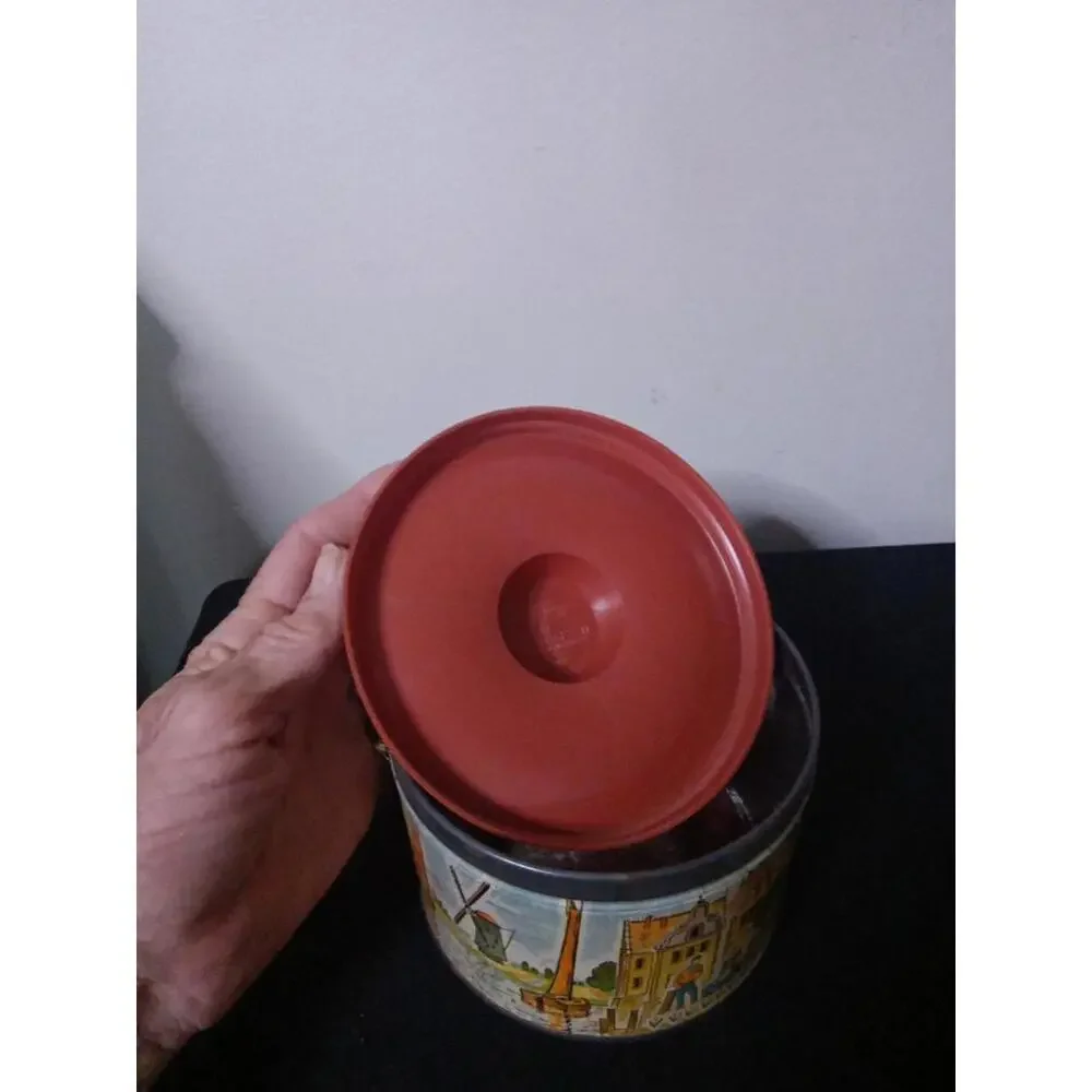 Vintage Mrs Leland's Old Fashioned Candies Tin w/ OrangLid ~ Scenes Venice Italy - Picture 4 of 9